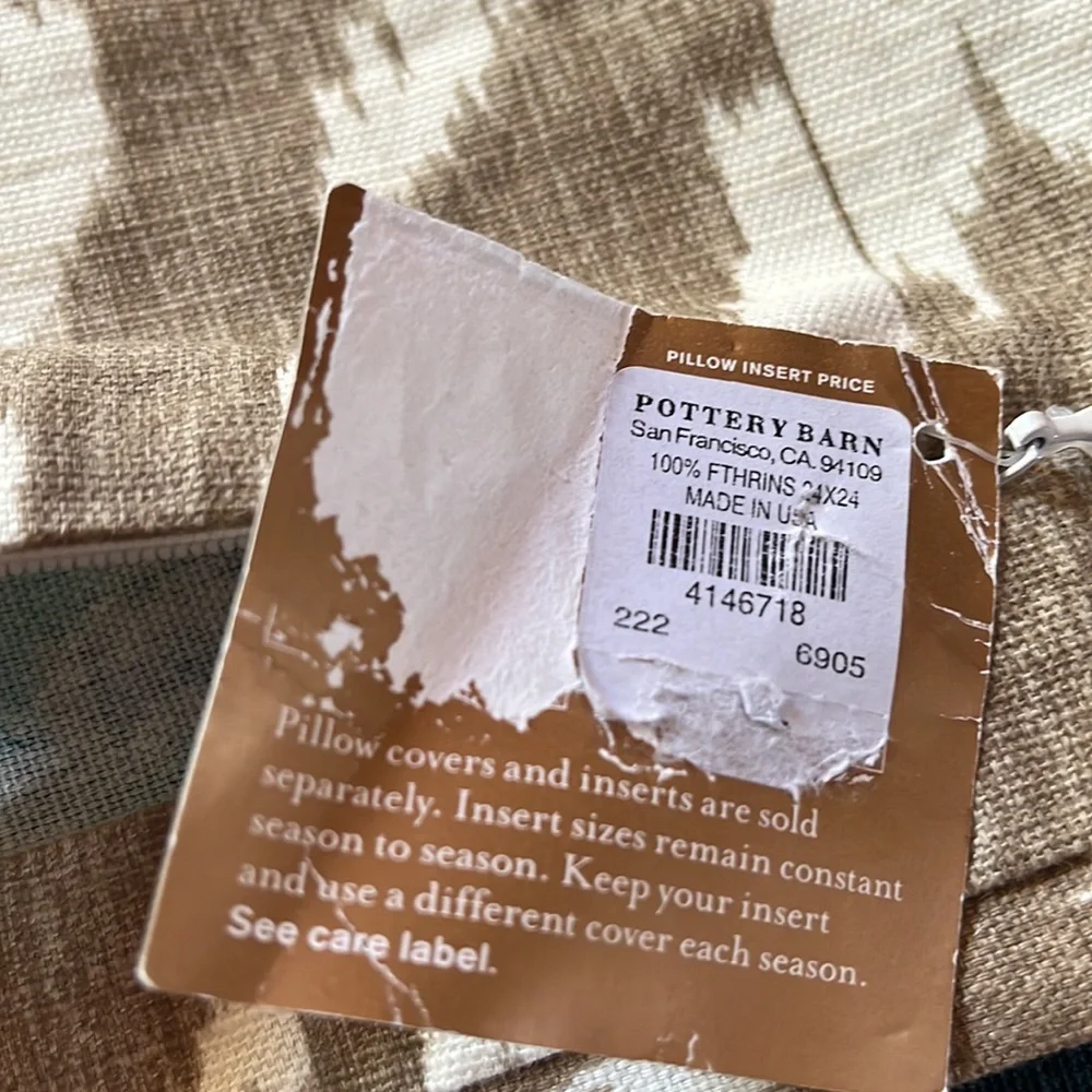 Pottery Barn Reversible Pillow Sham - New with Tags